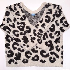 Neely Sweater Leopard Print XS (fits like s/m) from Nordstrom Double V Neck